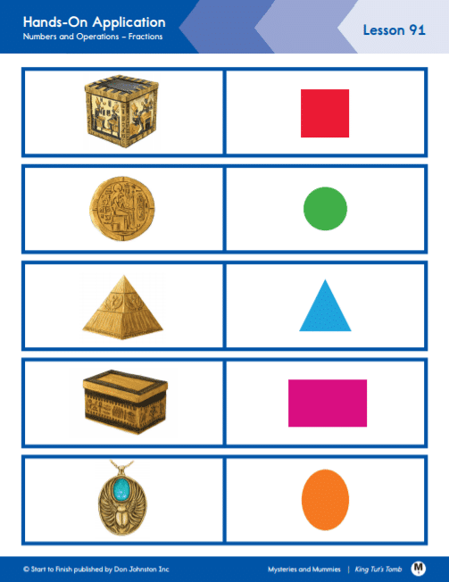 math-king-tut-2 - Building Wings Page from a Readtopia Hands-On Application lesson about King Tut, with matching activity.