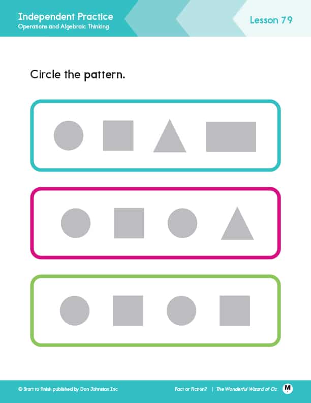 fact_or_fiction_practice_math_lesson_m_1 - Building Wings Page from Readtopia Fact or Fiction independent practice math lesson with shapes.