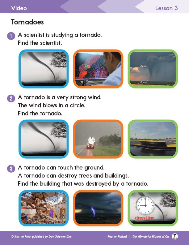 fact_or_fiction_video_lesson_t_3-4 - Building Wings Page from Readtopia fact or fiction lesson on tornadoes with matching activity.