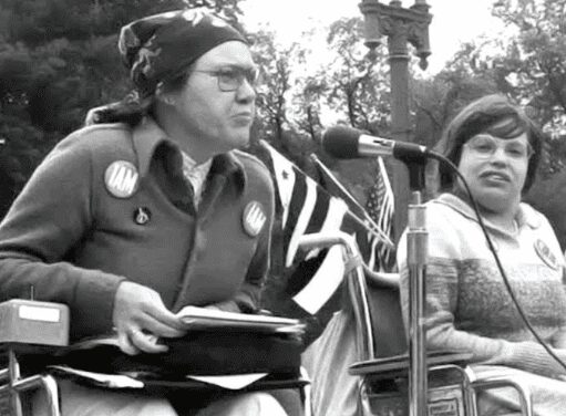 video clip of disability rights activists that are part of the instructional materials within the Readtopia unit on Social Justice anchored by Rolling Warrior - Building Wings