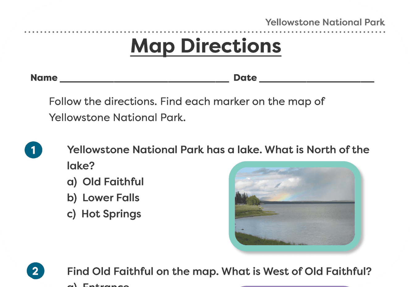 Screenshot of one of the pieces of instructional materials within Newstopia - an interactive document with questions about map directions to promote critical thinking.
