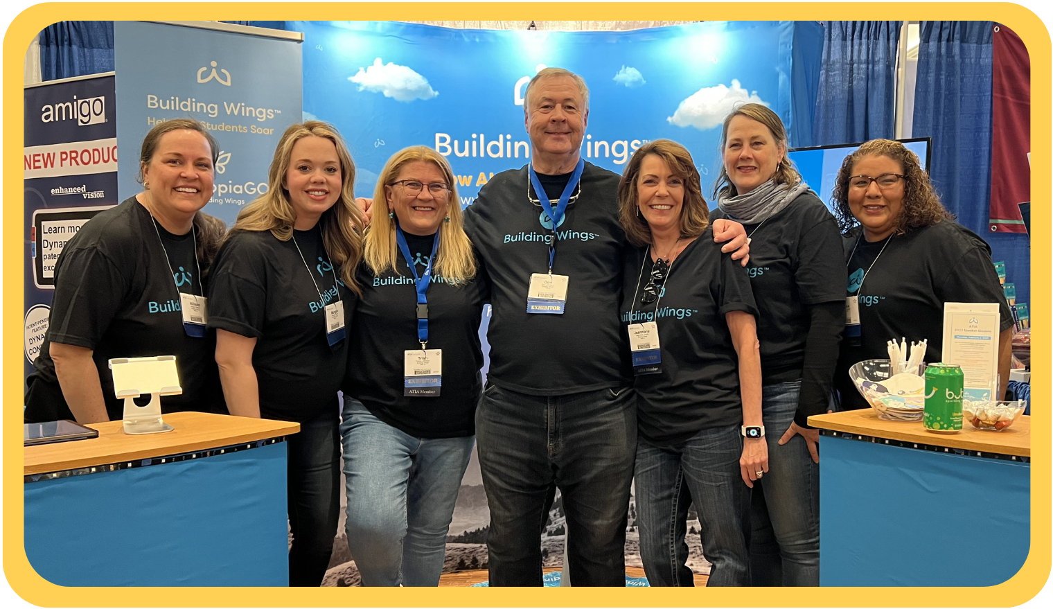 Members of the Building Wings Team with Don Johnston