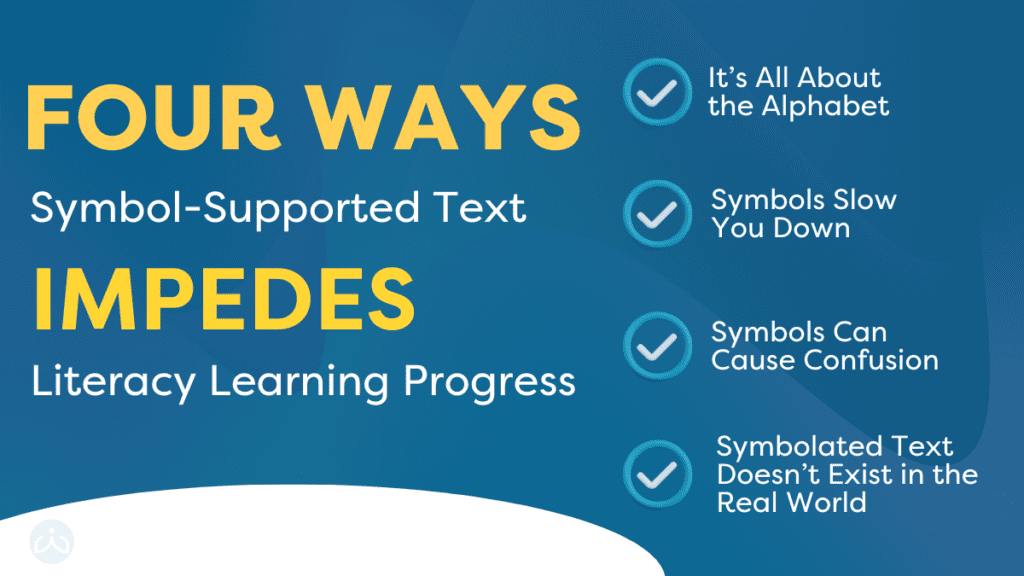 - Building Wings An infographic depicting four ways symbolated text can impede literacy learning