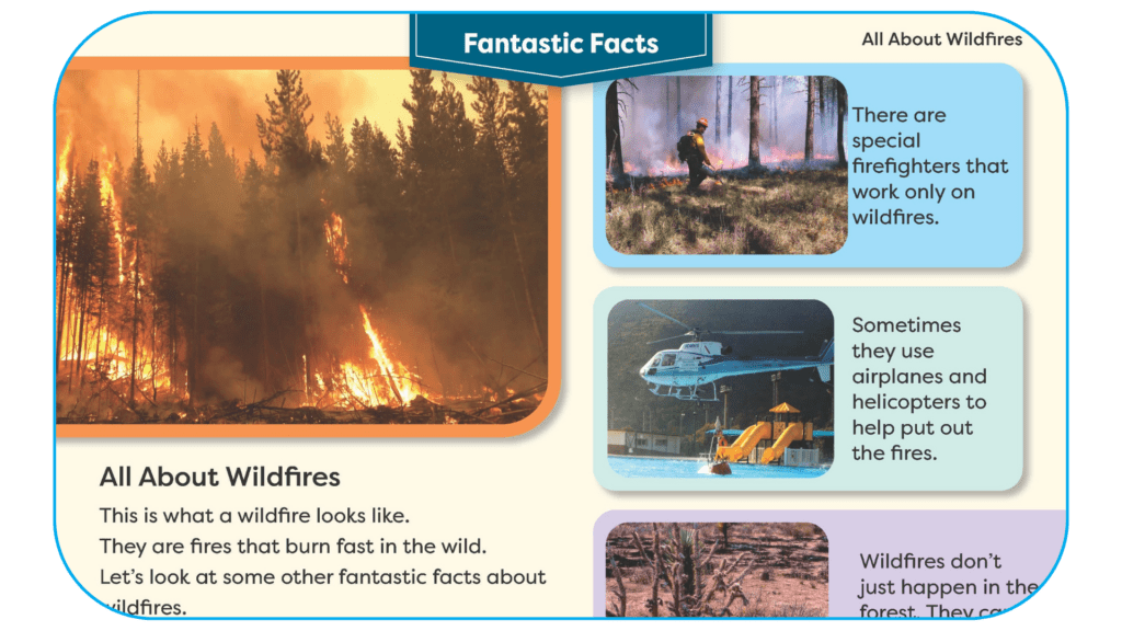 Screenshots of Fantastic Facts one of the educator supports for learners with complex profiles offered to News Currents subscribers.