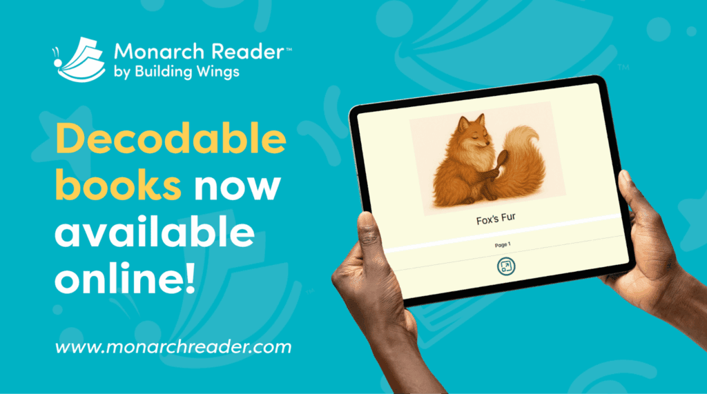 Monarch Reader online decodable books for beginning readers and special education literacy instruction.