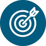 Target with arrow hitting the center representing alignment between instruction and assessment